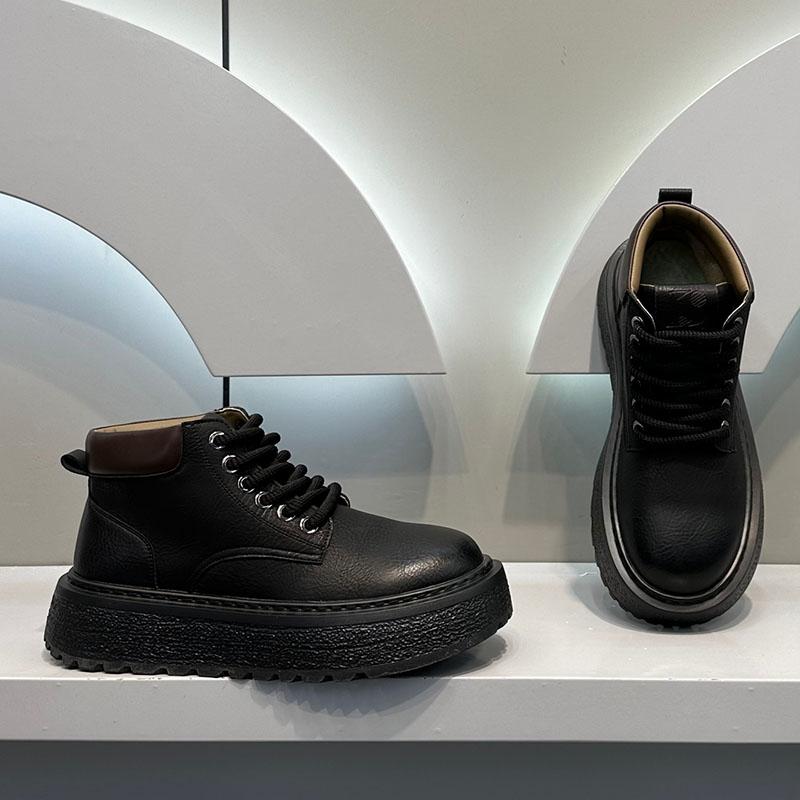 Men's Shoes Spring New Martin Boots Platform Heightening Retro Casual Shoes