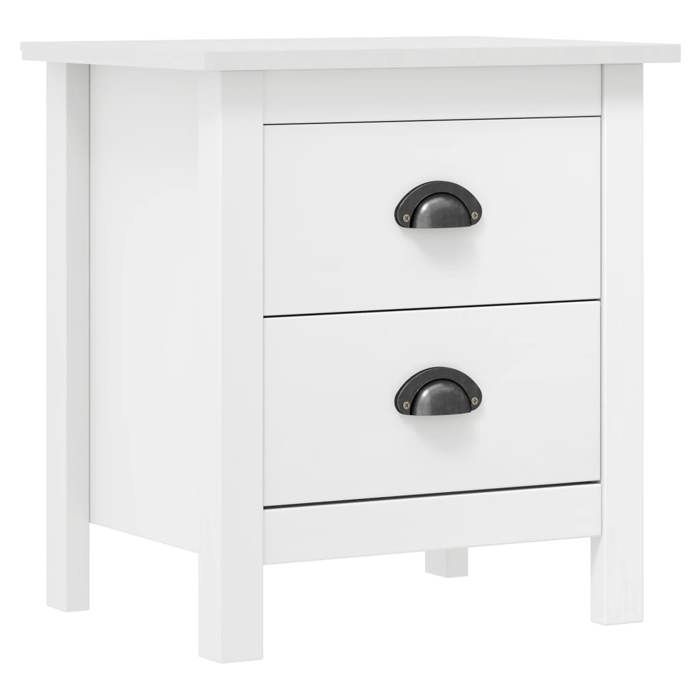 VidaXL Table de chevet Hill Blanc 46x35x49,5 cm Bois de pin solide 288904