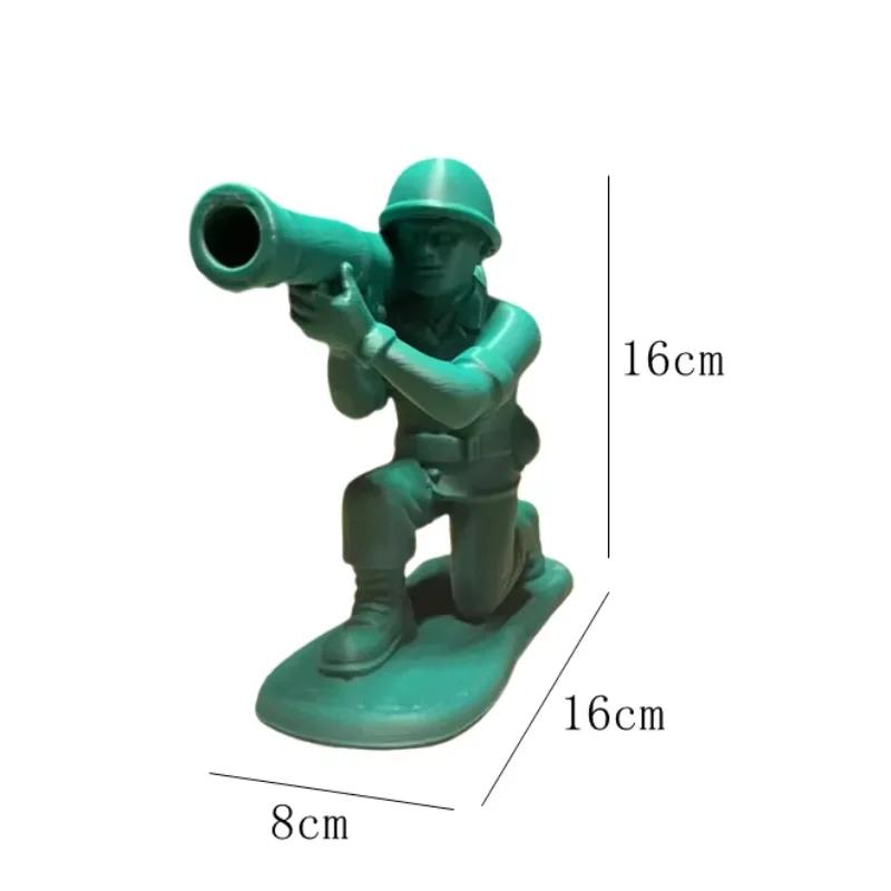 Creative Soldier Pen Holder Figurine, 3D Printed Military Army Man Pen Stand, Unique Desk Organizer for Office Home Decor
