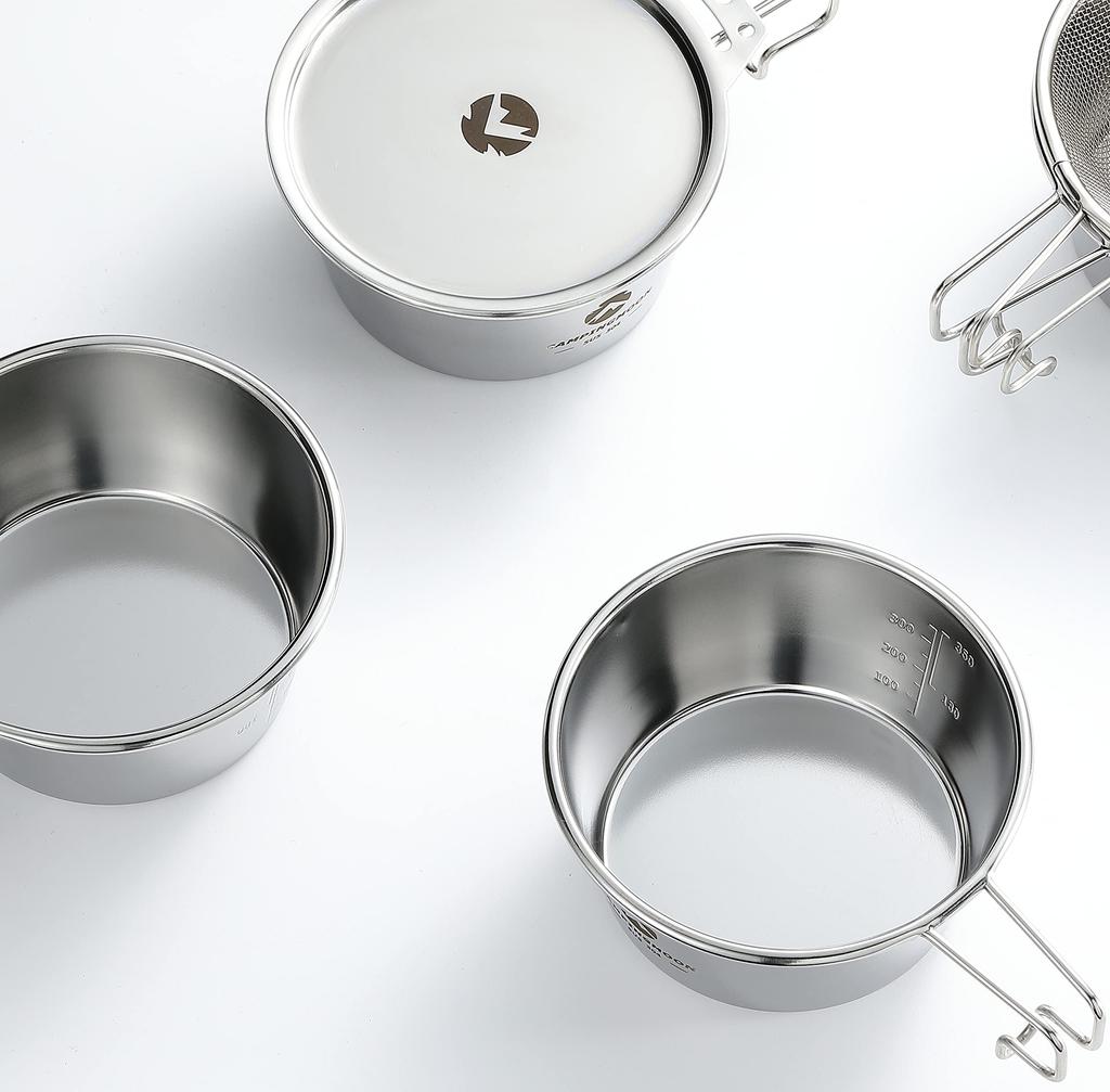 CAMPING MOON Camping Cup Stainless Steel Shella Cup with Lid Deep 360ml S360-SG-2P