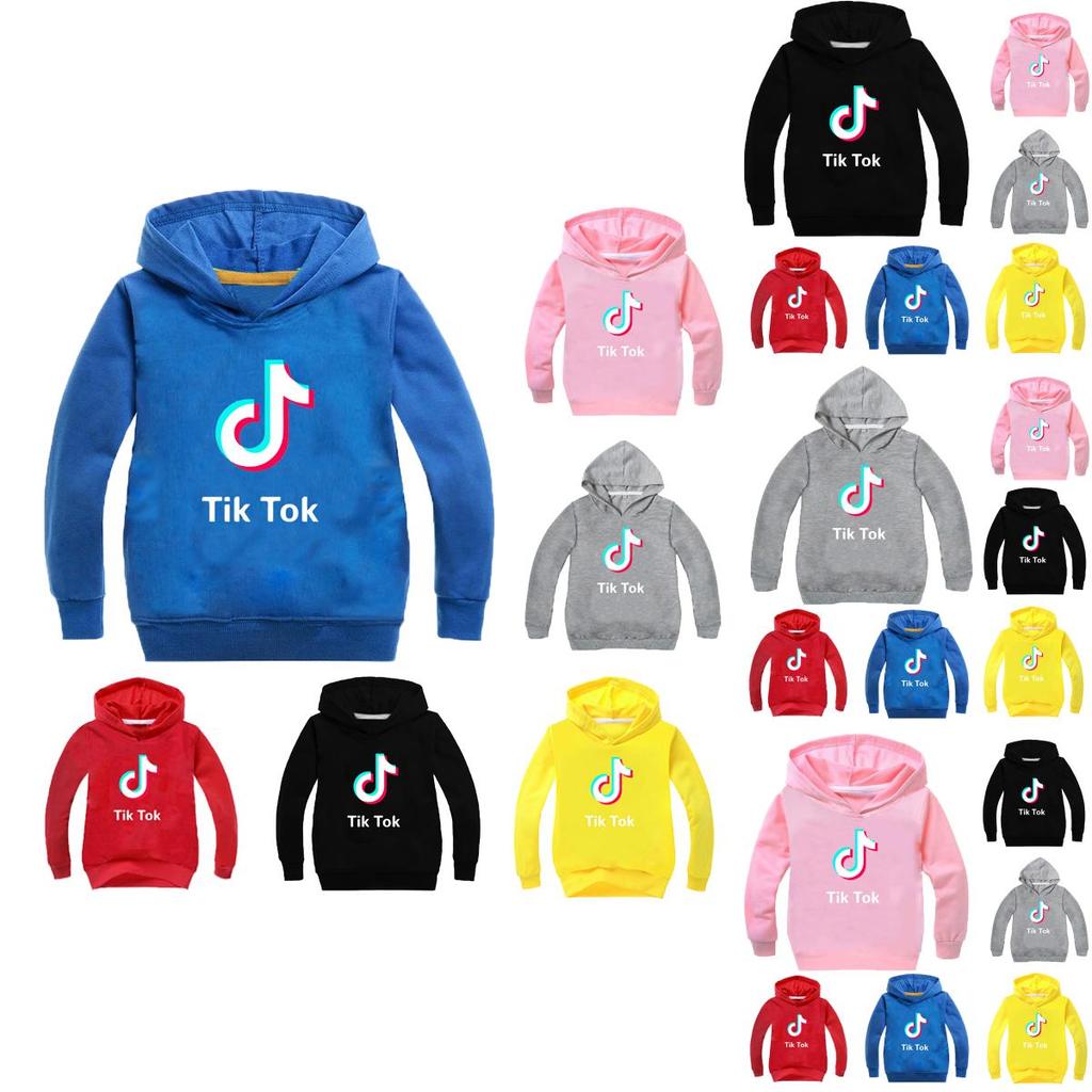 Tok Tik Sweter Dziecięcy z Literami Bluza z Długim Rękawem Modne Bluzki Pulower