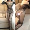Open Bra Sleepwear Lingerie Babydoll BODYSUIT Sexy Temptation Intimate See Through Catsuit Underwear Dress Nightdress Costumes