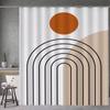 Contemporary Abstract Line Drawing Art Bathroom Curtain Classic Fabric Shower Curtain With 12 Hooks Waterproof Bathroom Decor