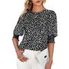 Women's New Summer Loose Printed Short-sleeved Round Neck Chiffon Shirt for Women