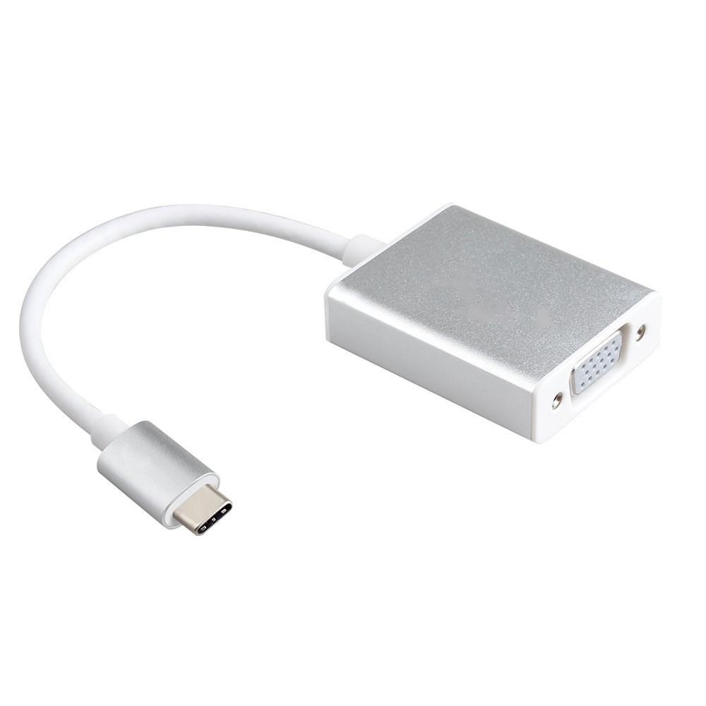 

Кабель-переходник USB C Type C USB-C к VGA 10 Гбит/с для нового Macbook 12 дюймов Chromebook Pixel Lumia =0.5m серебряный