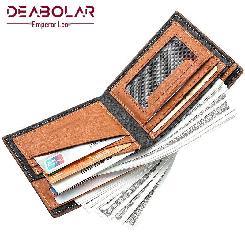 Men's Horizontal PU Leather Wallet - Korean Style Card Holder In-Stock