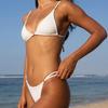 European & American Style 2025 Nylon Solid Color Split Bikini for Women