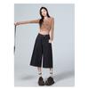 American High Street Seven-Foot Women'S Jeans Spring Autumn Loose Wide Leg Drapey Straight Cut Trousers Fashion Design