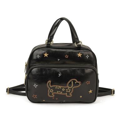 Zaino/Borsa a Mano Carino Bassotto Ricamato a Stelle Multiuso Borsa a Spalla per Donna