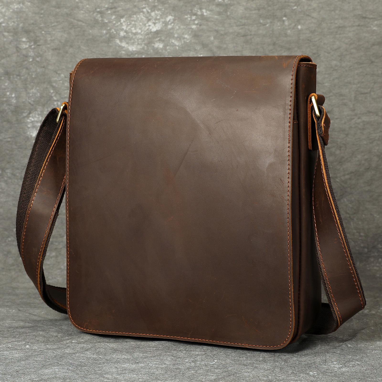 Men`s Genuine Leather Crossbody Shoulder Bag