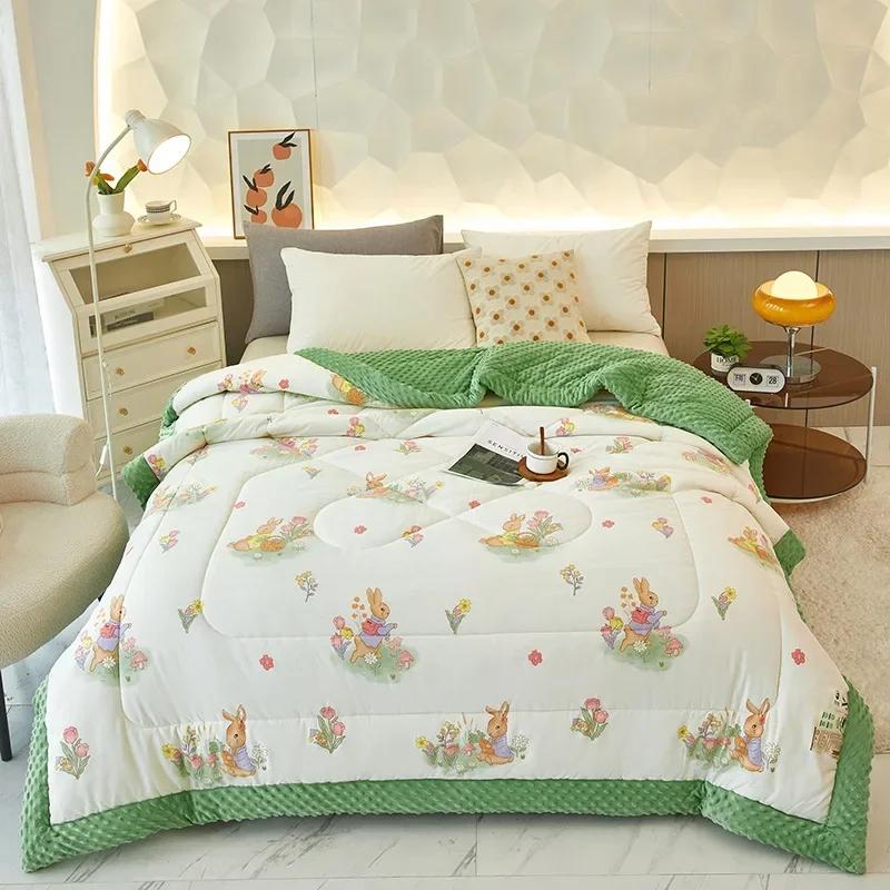 2023 Ny Doudou Rong Quilt Vinter fortykket sovesal for barn Enkel dobbel dynekjerne Dobbeltsidig dobbeltbruk vinterdyne