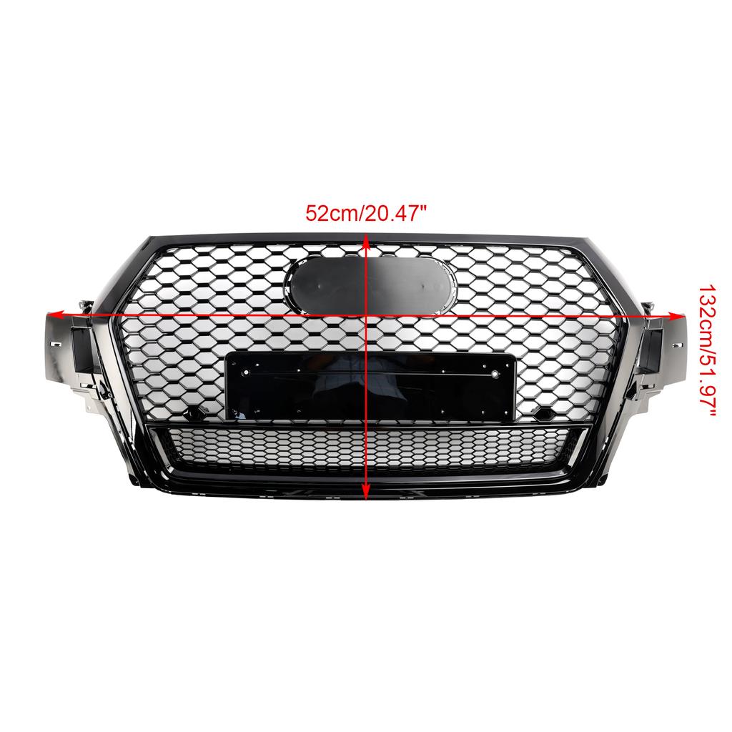 Gloss Black Front Bumper Radiator Vent Mesh Grille Grill Fit Q7 2016-2019