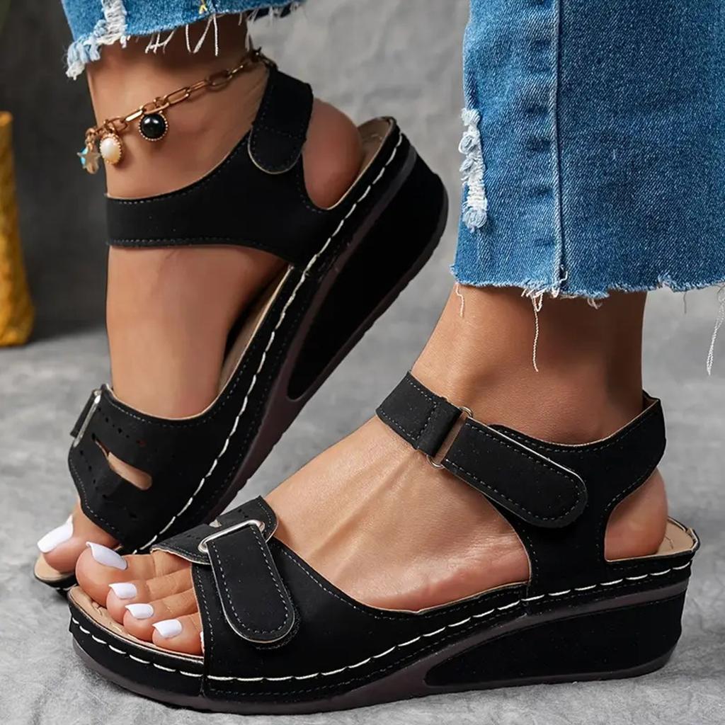 Women'S Sandals Size 12 Sleeve Foot A Word Comfortable Fish Mouth Sandals Retro Women Sandals Shoes Big Size Shoes For Woman