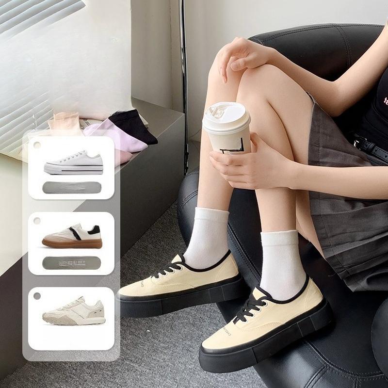 Women's Spring and Autumn Mid-calf Socks, Anti-odor and Sweat-absorbing Pure Cotton Socks, Boneless Socks, Solid Color and Versatile Socks