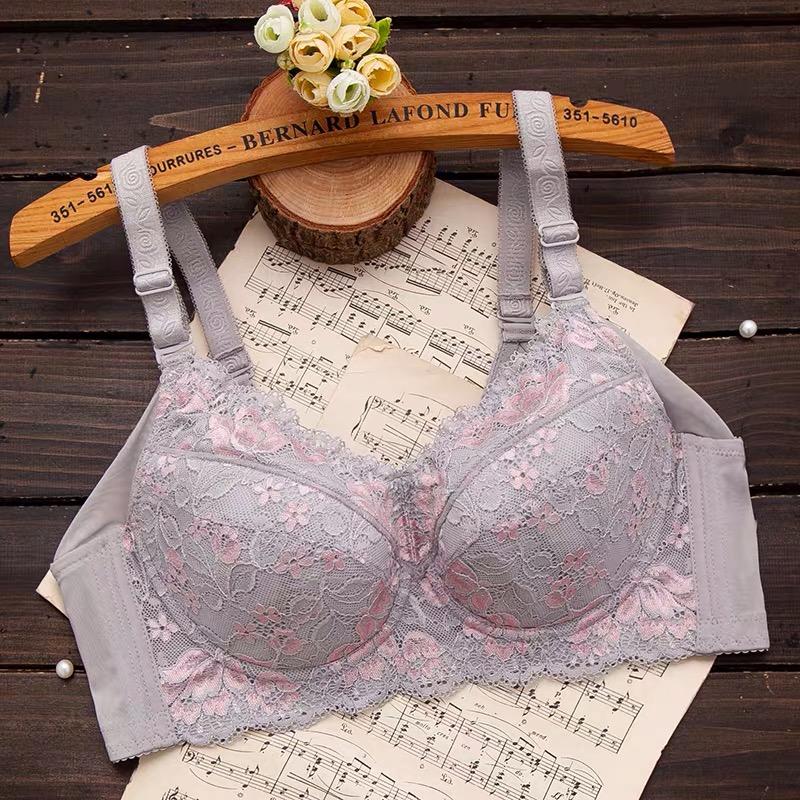 Women's Full coverage Underwired Lightly Lined lace bra Plus Size Minimizer bra 34 36 38 40 42 44 46 48 B C D E