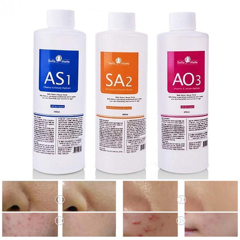 3pcs/Lot 1200ML AS1 SA2 AO3 Hydra Liquid Face Serum Facial Aqua Peel Solution For Hydrafacial Machine Deep Cleaning SkinCare