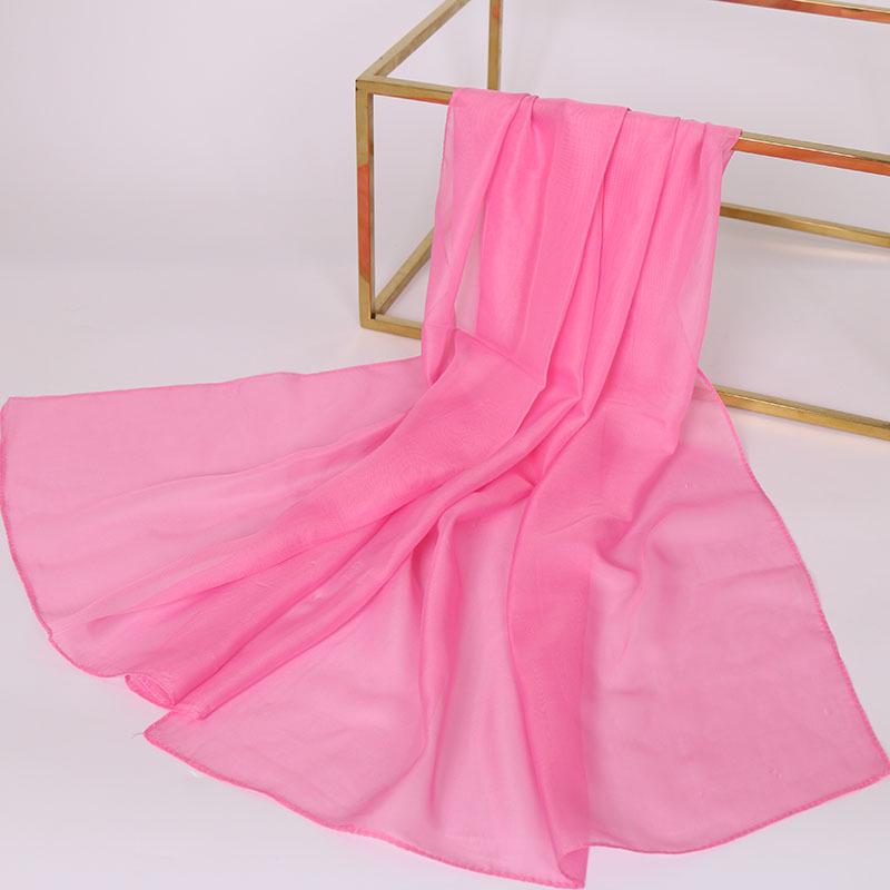 China Red Solid Color Chiffon Small Silk Scarf Women's Small Gifts, Thin Big Red Children's Day Gifts