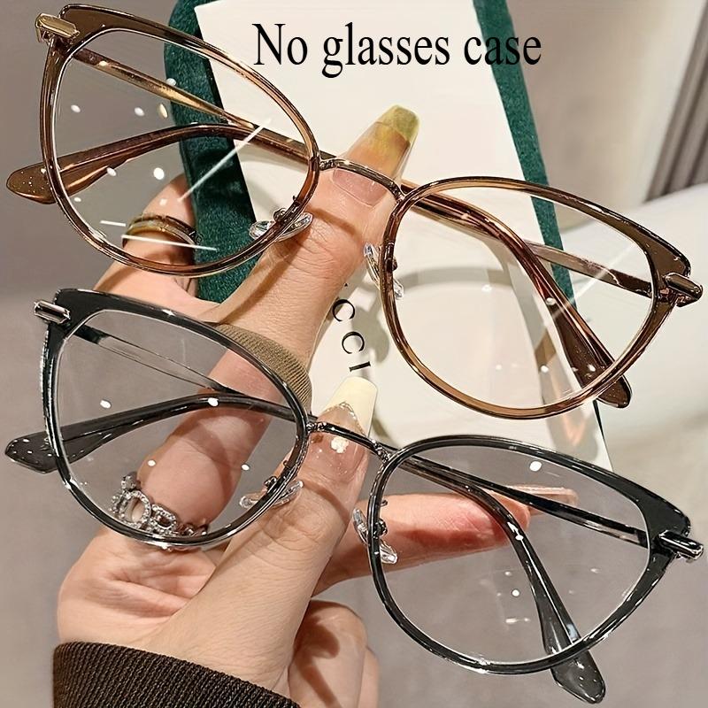 1 Pair Y2K Retro Cat Eye Glasses Black Green Gradient Full Rim Women Fashion Digital Screen Protection