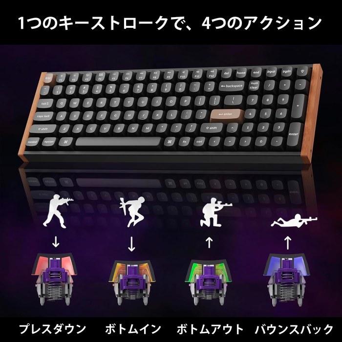 Keychron K4 HE Rapid Trigger Wireless Custom Keyboard, 96%, Hall Effect Gateron Double Rail Magnetic Switches, 2.4GHz/Bluetooth, QMK