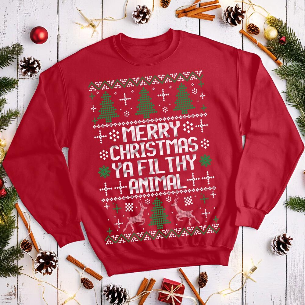 

Ya Filthy Animal Merry Christmas Mens and Women Christmas Jumper Sweatshirt #MC M