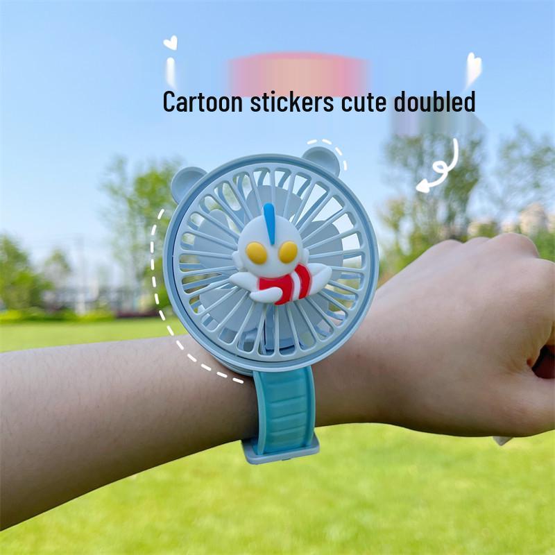 Sanrio Portable Cartoon Watch Fan: Rechargeable Handheld Mini Electric Fan Gift for Girls