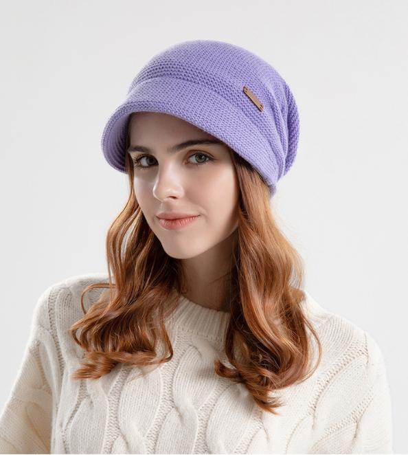 

Winter Velvet Pile Pile Cap For Women s Outdoor Warm Hood One Size фіолетовий