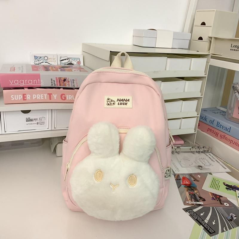 

Новый маленький школьный рюкзак для студенток колледжа Однотонный рюкзак с кроликом Японский стиль Стиль Инс Милый рюкзак для милой молодой девушки