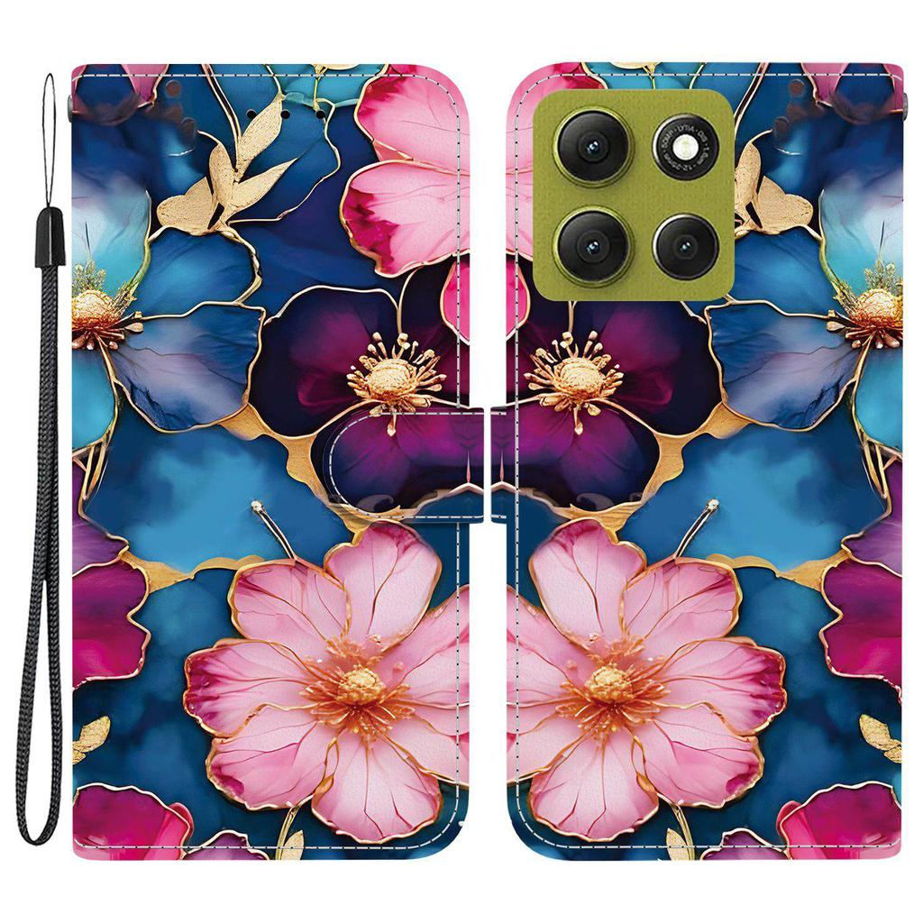 For Motorola Moto G86 5G Wallet Case Pattern Printing Leather Stand Phone Cover with Strap