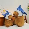 Internet Celebrities Shark Headgear Kapibara Snot Bear Capybara Plush Toy Doll Children Sleeping Pillow Rag Doll