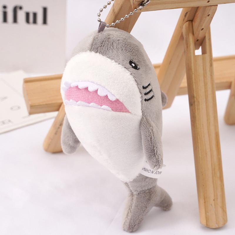 Adorable Plush Shark Keychain In Pink And Gray Perfect For Backpacks And Bags