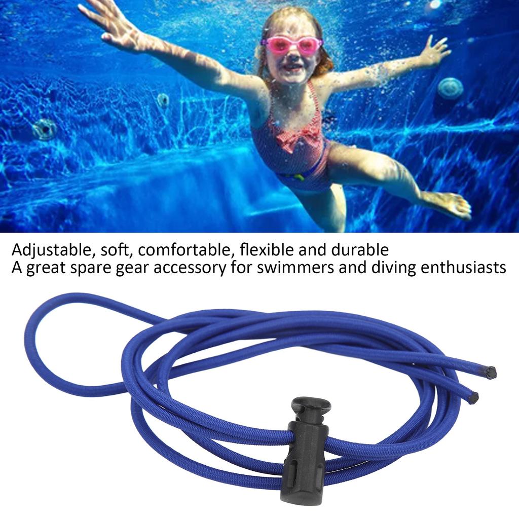 2PCS Elastic Rubber Swim Goggle Strap Replacement Kit Diving Snorkeling Strap Cord Adjustable RopeBlue