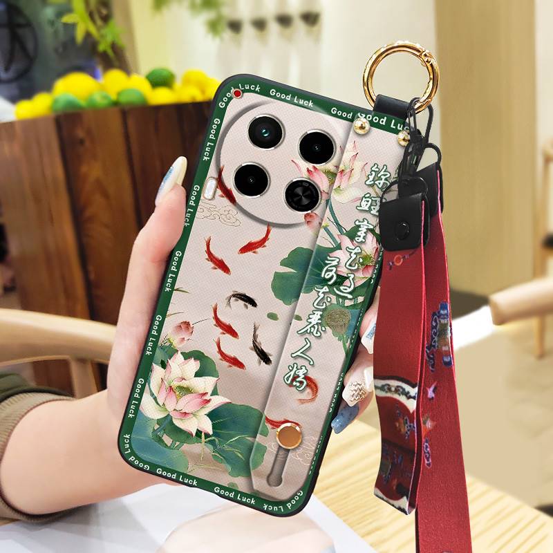 Für Mama Handschlaufe Handyhülle Für Tecno Camon30/4G/5G/CL6/CL7 Mode Wasserdicht Stoßfest Rückseite Chinesischer Stil