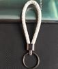 Woven Leather Cord Metal Keychain Pendant