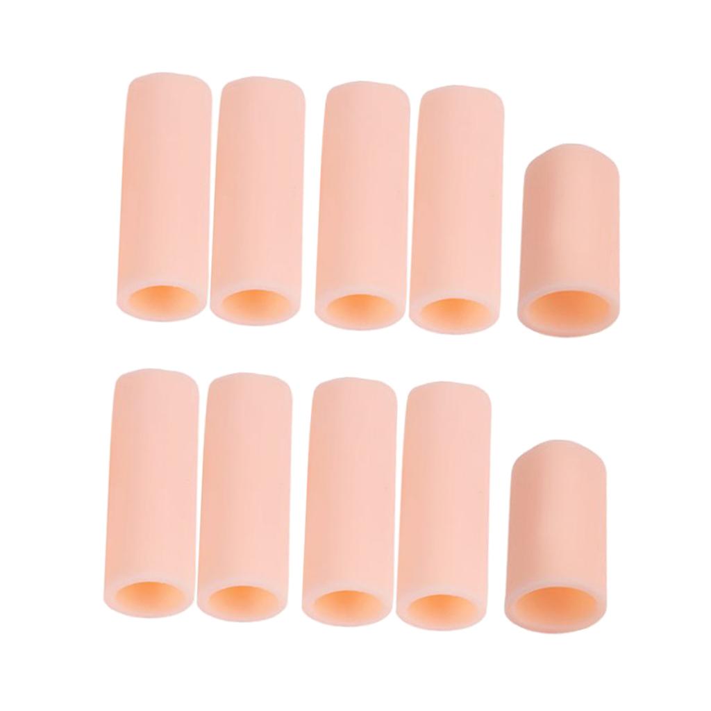20 Pcs Silicone Gel Toe Finger Caps Covers Sleeves Tubes Unisex