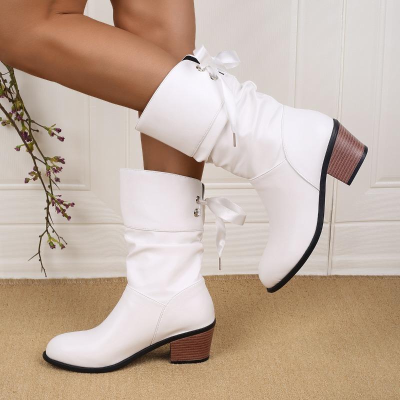 Fashion 2024 Winter High Quality Knee High Women's Boots Fashion Square Heel Shoes for Women Round Toe High Tube Flat Heels Riding Boots
