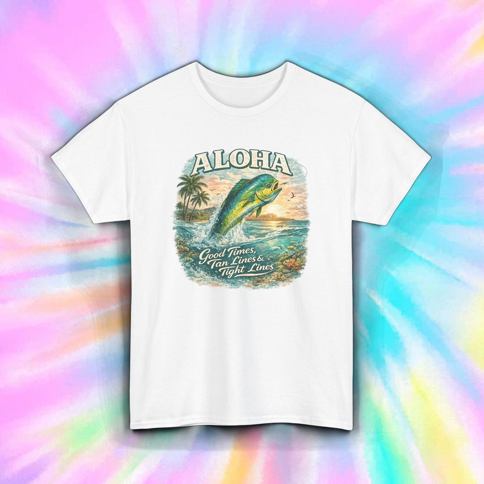 Aloha Mahi Mahi Fishing Shirt Hawaii Deep Sea Angler Gift Tee S-5XL S