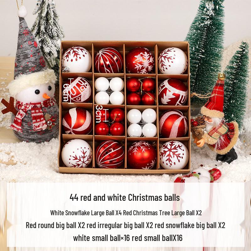 44-teiliges Weihnachtsbaum-Hängekugel-Set - 6cm Farbige Dekorationen