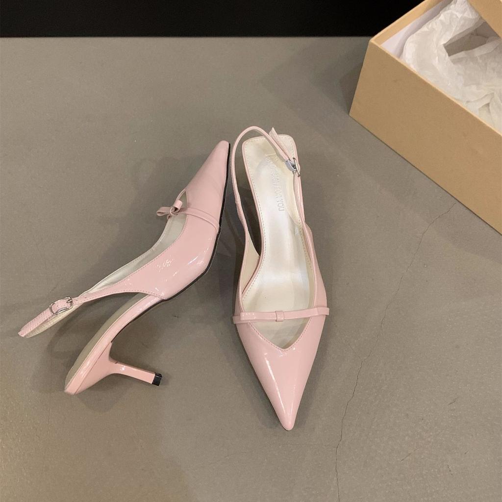 Pointed Toe Heeled Women's Closed Sandals Chic and Elegant Sandal Sales Low Price Designer Original on Offer Korea Ladies Shoes