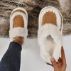 Fashion Fur Snow Slipper Women Korean Platform Slippers Luxurious Long Plush Warm Soft Indoor Thick Sole Footwear Cotten Shoes 2024