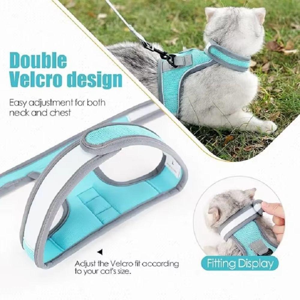 Polyester Cat Escape Proof Collar Strap Soft Cats Traction Belt Practical Cat Chest Strap  Training