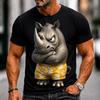 Creative Cartoon Fun Animal Dog Chick Cow 3D Printed T-shirt Men's Fashion Short Sleeved Top Summer Casual O-neck Clothing