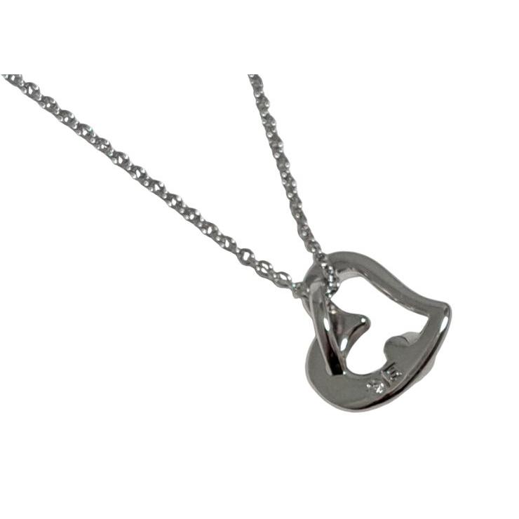 Used Like new Tasaki Pearl Heart Necklace Silver Pendant TASAKI Tasaki 3.7mm Tasaki Pearl Women's