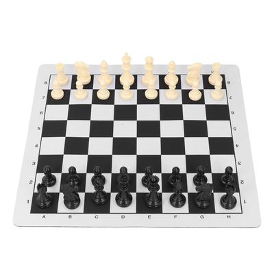 Travel Chess Board Game Set Professional Standard Folding Roll Up Travel Chess Board with 32 Chess Pieces and Storage Bag for Kids Adults