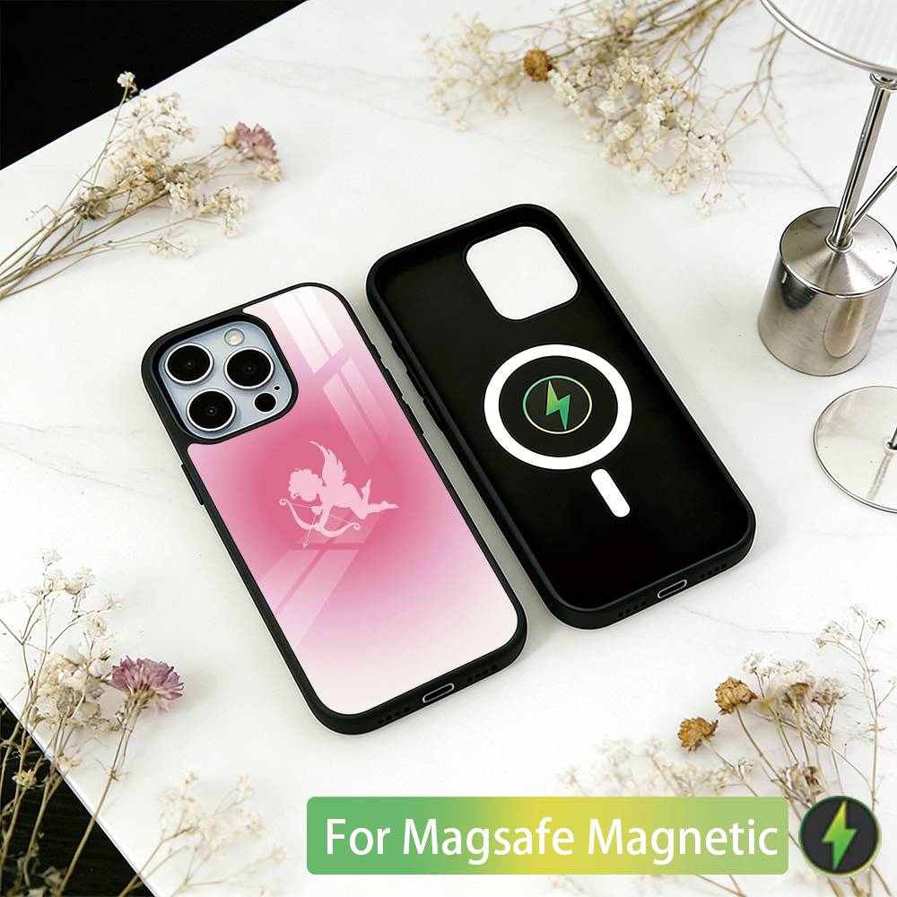 Cupid's arrow Phone Case For iPhone17,16,15,14,13,12,11 Plus,Pro Magnetic For Magsafe Wireless Charging