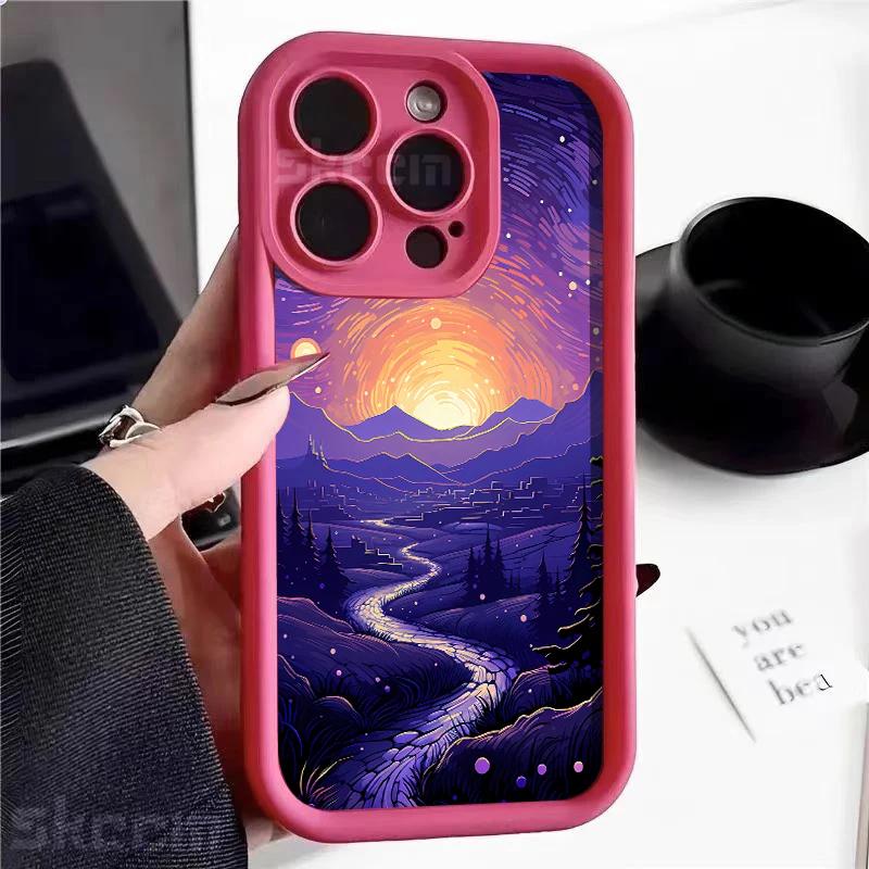 VanGogh Oil Painting Starry Sky Phone Case For iPhone 16 Pro Max 15 14 13 12 11 Pro Max XS X XR 7 8 Plus Shockproof Cover