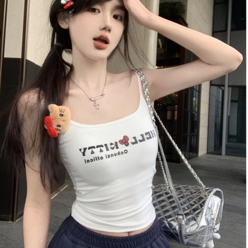 Amerikanisches Retro-Damen-Schlankheits-Süßes Buchstaben-Camisole