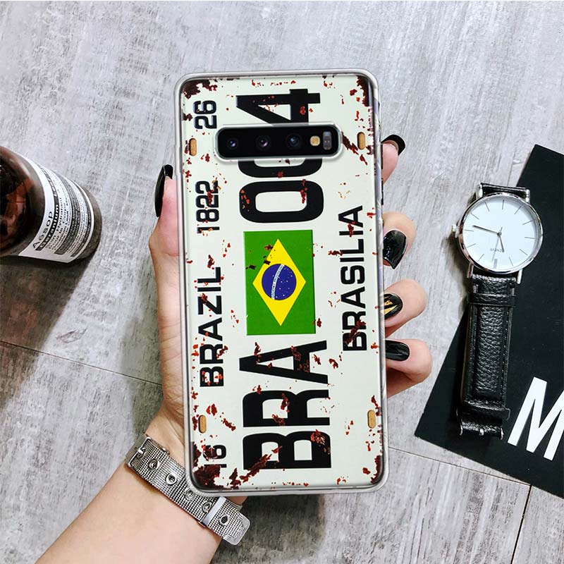 

Retro License Plate Number 66 Phone Case For Samsung Galaxy S26 S25 Edge S24 S23 FE S22 Ultra S21 Plus S20 + Fundas Cover Coque Samsung S23