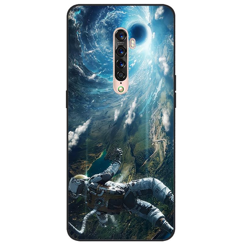 Für OPPO Reno 2 Hülle Weiches TPU-Silikon Cartoon Rückseite Handyhüllen TPU Schwarzer Stoßfänger für Hülle PCKM70, PCKT00, PCKM00, CPH1907