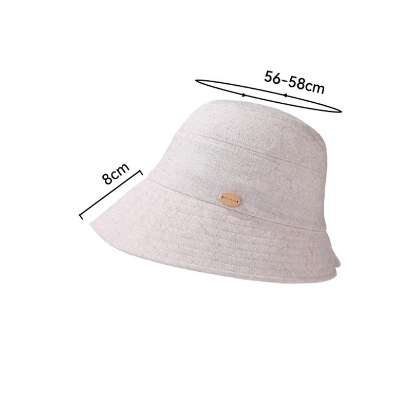 Light Cotton Linen Fisherman Hat Women's Summer Solid Color Sunscreen Hat Foldable Breathable Sun Hat