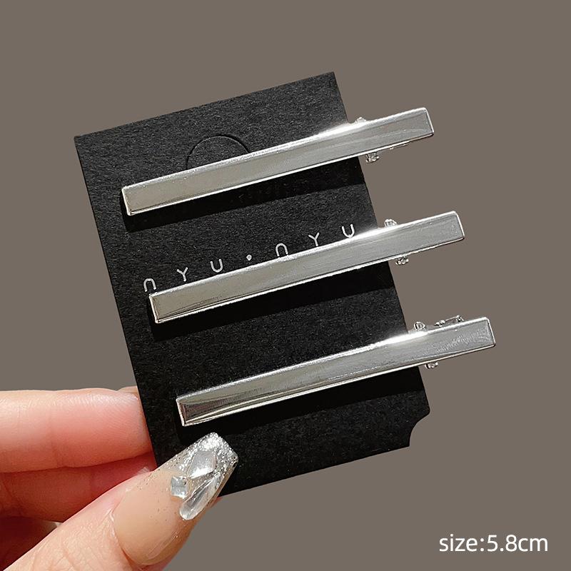 3Pcs Silver Metal Duckbill Clip Women Hair Clips Side Bangs Female Ladies Barrettes Hair Accessories